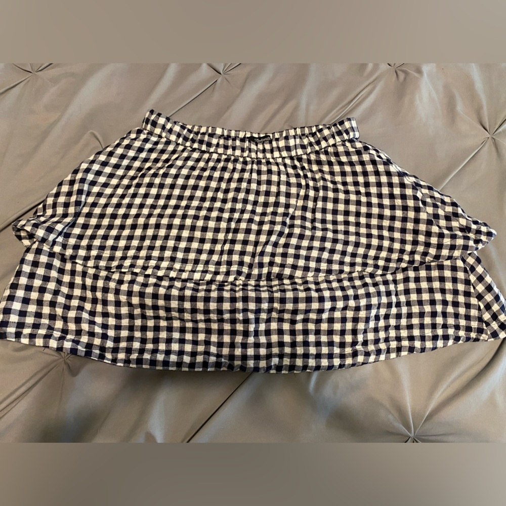 Madewell Blue and white plaid skirt | small